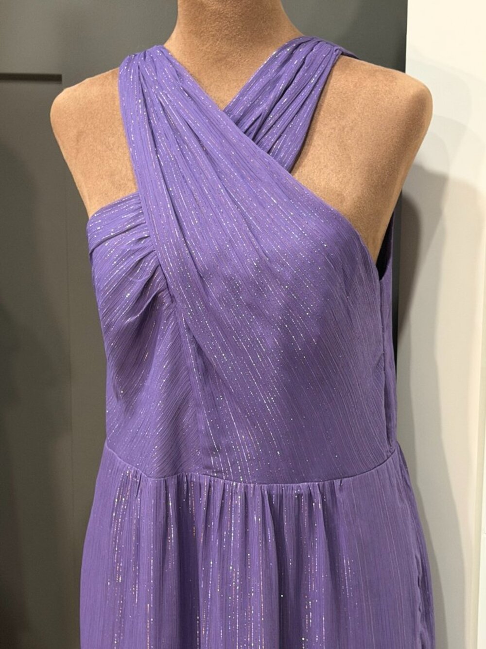 Nicole Miller Purple Shimmer Gown – Size 10 (Altered, With Pockets)